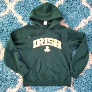 Vintage Notre Dame 🍀Irish 🍀Satin applique hoodie sweatshirt